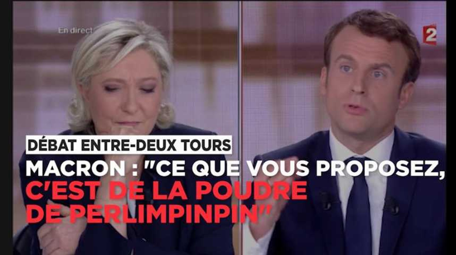 Macron à Le Pen : "Ce que vous proposez, c'est de la poudre de  perlimpinpin" - Vidéo Dailymotion