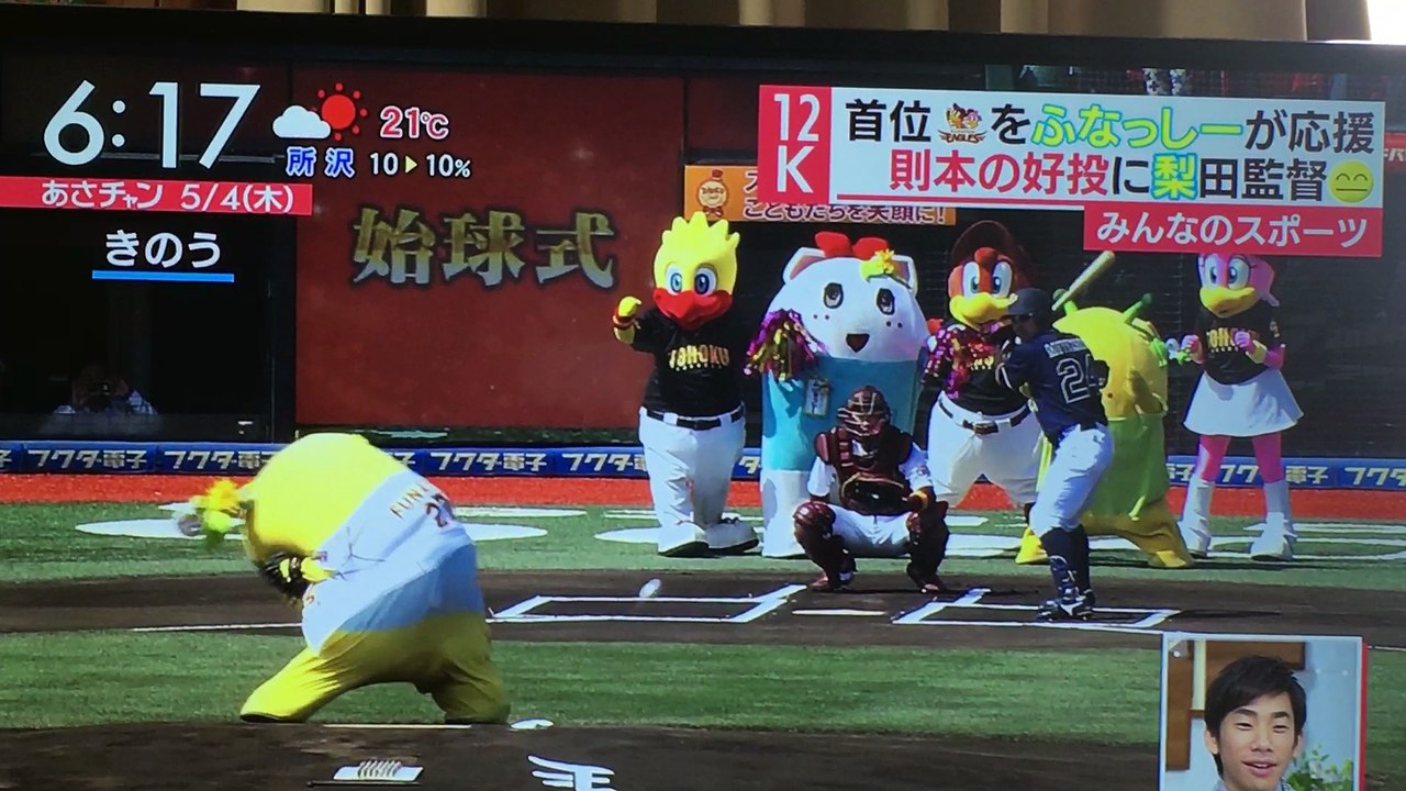 楽天をふなっしーが応援なし