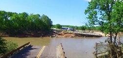 Flooding Damaged a Bridge Near Tecumseh, Missouri
