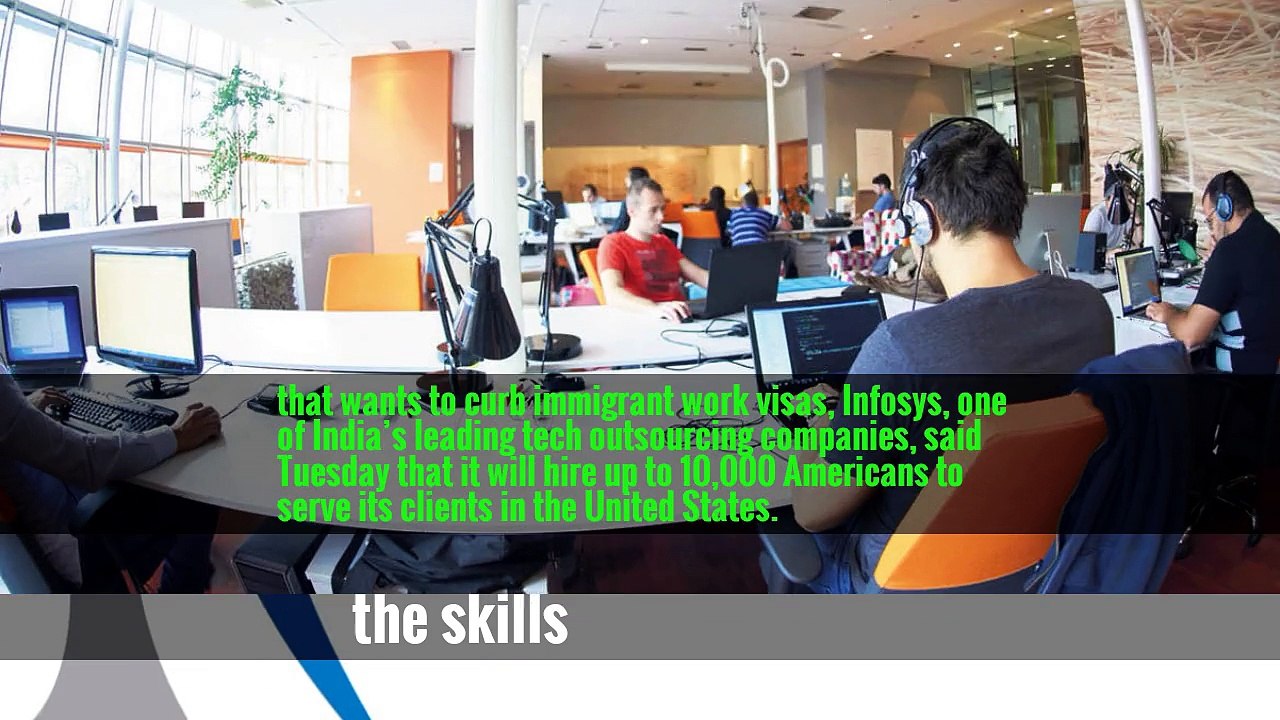 Infosys, an Indian Outsourcing Company, Says It Will Create 10,000 U. S. Jobs -