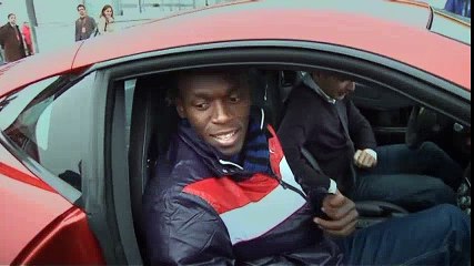 Usain Bolt test drives Ferrari 458 Italia and 599 GTB at Fiorano