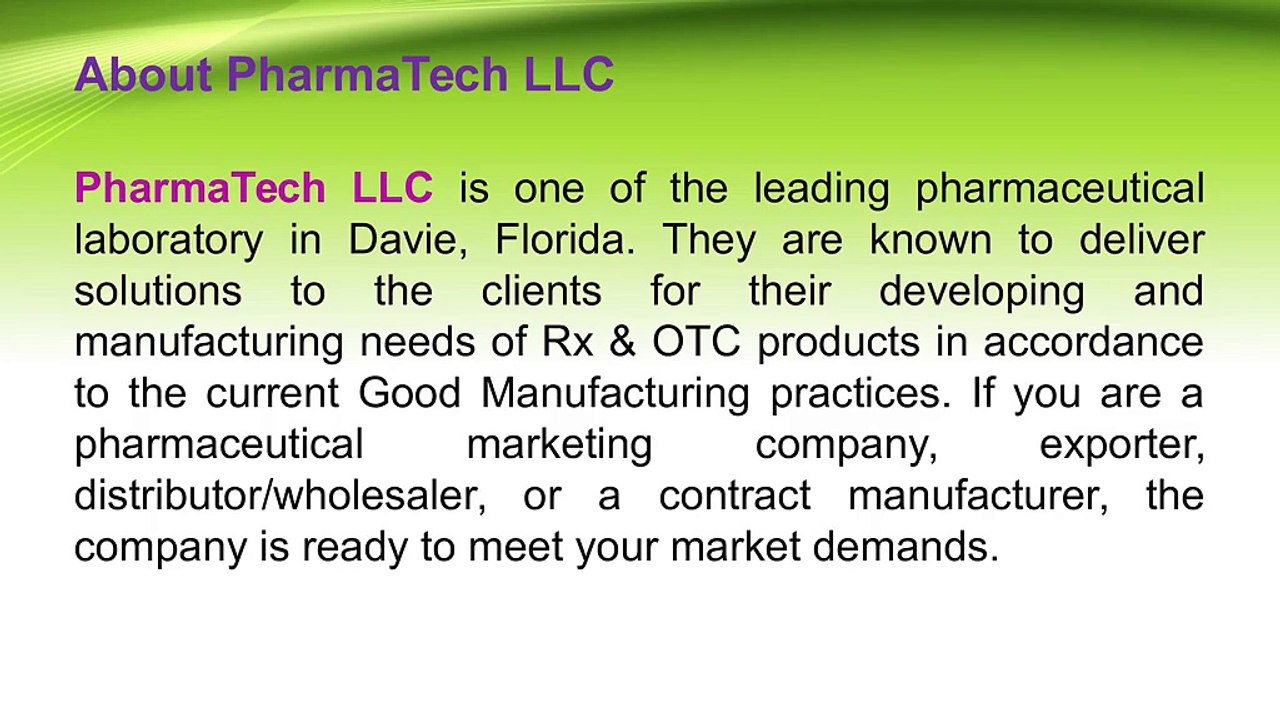 PharmaTech LLC - A Contract Testing Laboratory Delivering Quality and Excellence