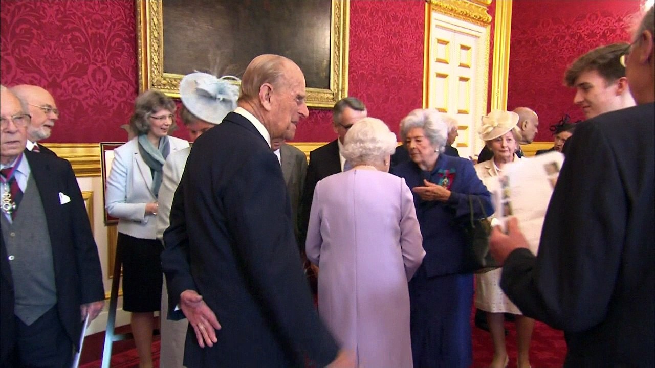 Prince Philip jokes 'I can't stand up much longer'