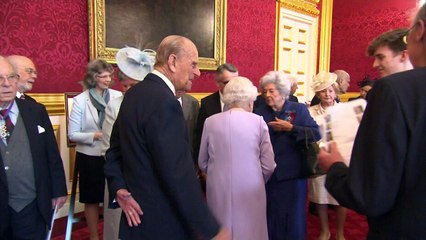 Prince Philip jokes 'I can't stand up much longer'