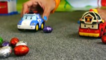 Toy Cars Collection - Robocar Poli Kinder Surprise Egg Rescue Team Learn to Count Demo [초콜릿�