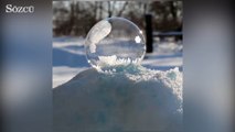 Baloncuğun buza muhteşem dönüşümü