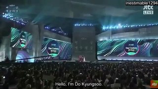 [ENG SUB] Baeksang Arts Awards 2017 Popularity Award - Kyungsoo speech cut