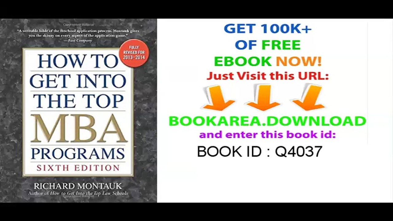 How to Get into the Top MBA Programs, 6th Editon