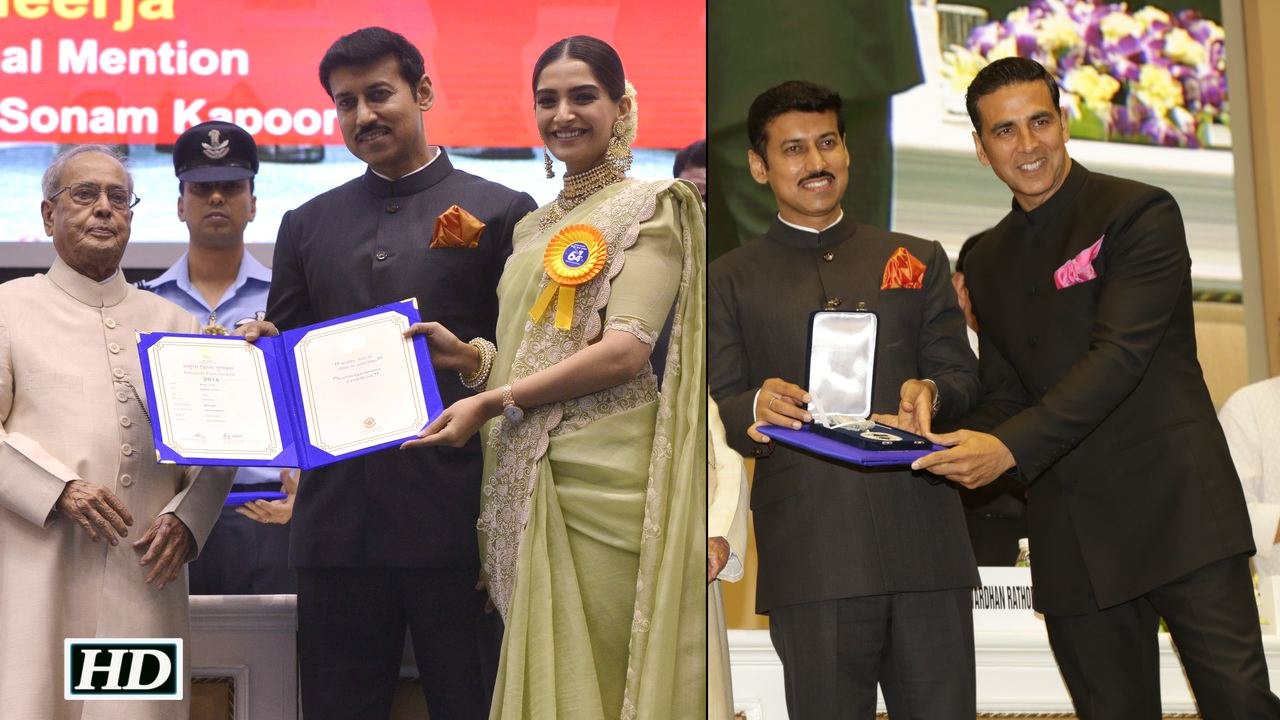 Akshay, Sonam honoured with National Awards | families accompanies them