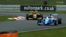 BRDC British Formula 3 Championship 2017. Race 2 Oulton Park Circuit. Start Crashes & Red Flag