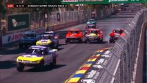 Stadium Super Trucks 2017. Race 3 Adelaide Street Circuit. Pile Up