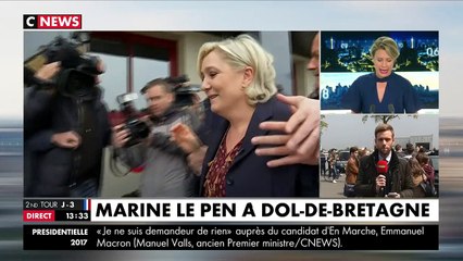 Marine Le Pen chahutée à Dol-de-Bretagne
