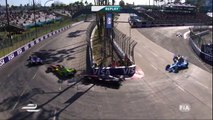 Formula E 2016.  Long Beach ePrix.  Sebastien Buemi and Robin Frijns Crash