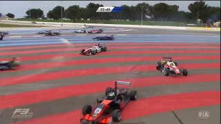 2016 FIA F3 European Championship.  Race 2 Paul Ricard.  Start and 1st Corner Crash