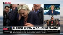 Dol-de-Bretagne : Marine Le Pen accueillie par des jets d'oeufs