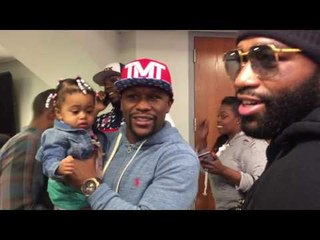 Floyd mayweather Godfather to Adrien broner baby meet the family esnews boxing