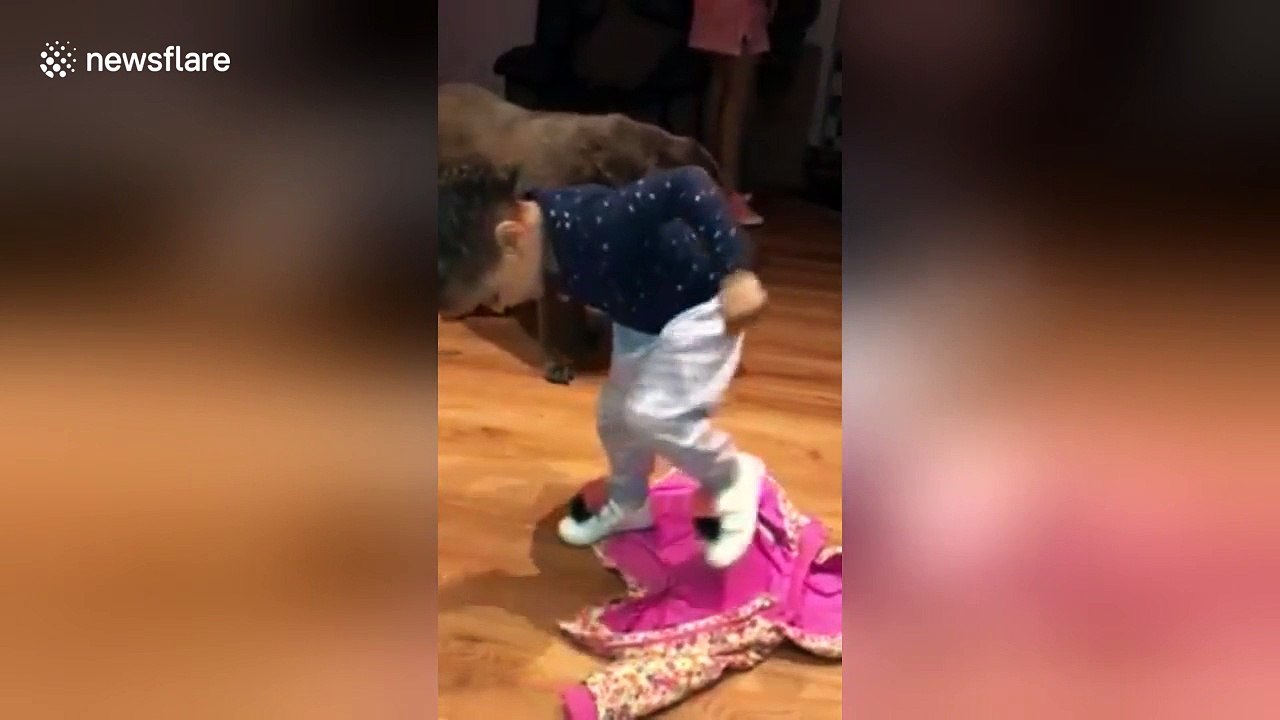 'Cool' toddler finds her own way of putting a j...
