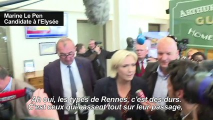 Déplacement houleux en Bretagne pour Marine Le Pen