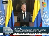 Colombia: consejo seguridad ONU y Santos analizan acuerdos de paz