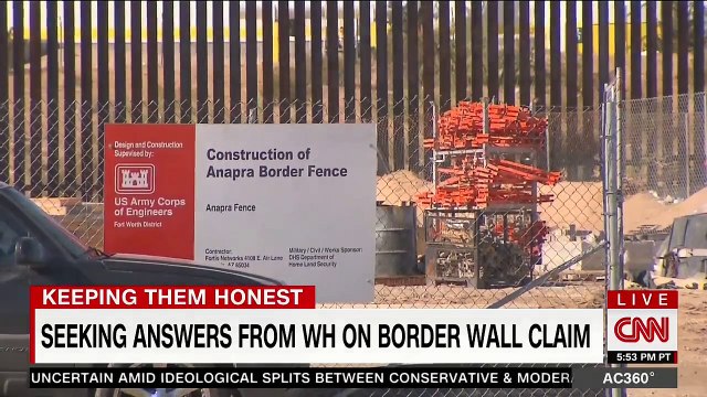 'Sure they have your number?': Anderson Cooper mocks Sean Spicer for 'no comment' on border wall lie