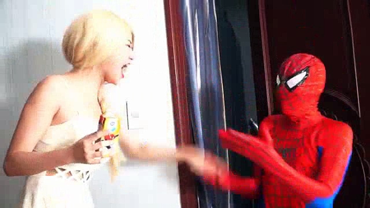(01)_Frozen Anna vs Snow White SLAP CHALLENGE with Spiderman Elsa Superman Batman Funny Prank Superhero