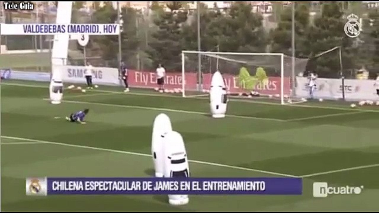 Real Madrid : Incroyable but de James Rodriguez lors d'entraînement :
