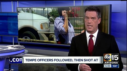 Download Video: Officials looking for suspect who shot at Tempe officers