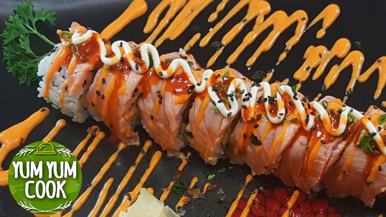 How to Make Salmon Crazy Sushi Roll