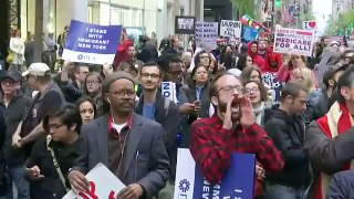 Multiple protests in NY as Trump comes for visit