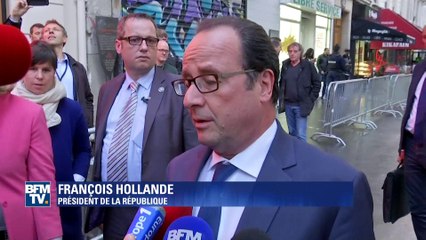 Video herunterladen: François Hollande au Bataclan ce jeudi soir: 