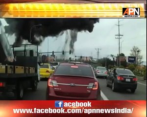 Watch: Viral video of crashing plane in the middle of the road