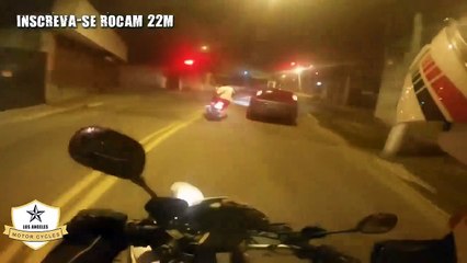 Motorcycle Police chases helmet cam Brazil   motor accasd