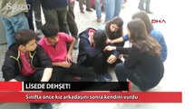 Sınıfta önce kız arkadaşını sonra kendini vurdu