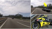 Motociclista fica "a surfar" em cima de carro após arrepiante acidente na A28 e