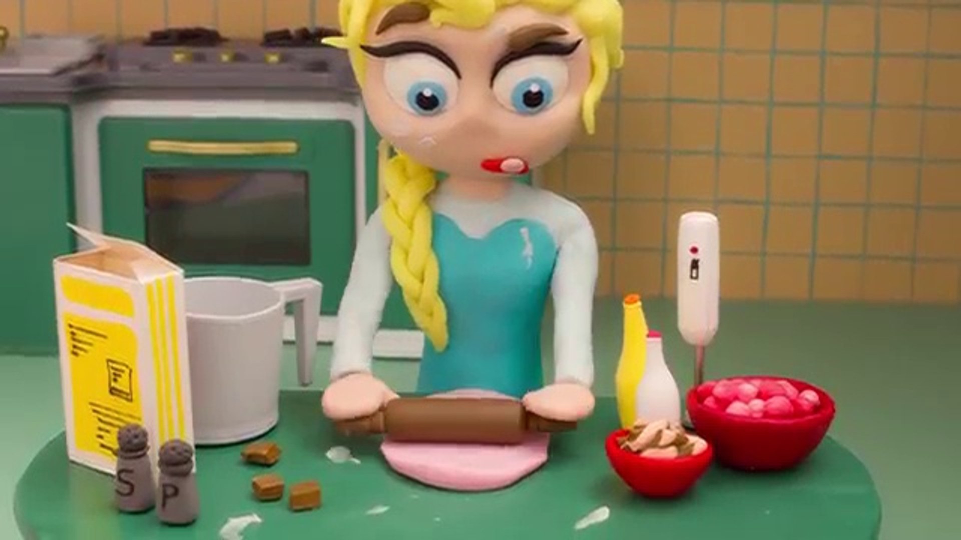 Frozen Elsa Make a Birthday Cake for Anna Frozen Play Doh Cartoon Stop  Motion - video Dailymotion