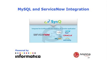 MySql and ServiceNow Integration - Synq