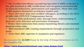 Free CAMS Exam Dumps With PDF Download - Dumps4download.com