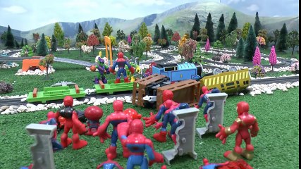 Spiderman Rescue  Avengers Captain America - Thomas and Friends Toys with Iron Man Action Story