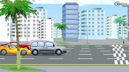 COLOR Racing Cars and Police Car in Cars Cartoon for kids and 2D Animation for babies!