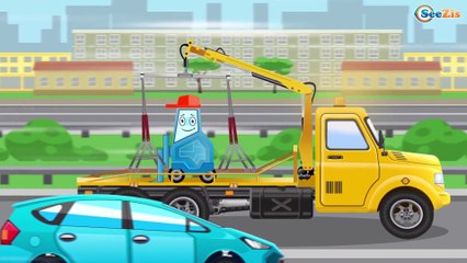 Kids Cartoons The Ambulance with The Police Car in the city - Emergency Car Animation for kids