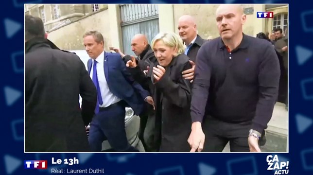 Marine rend l'argent ! : Marine Le Pen chahutée pendant sa visite à la cathédrale de Reims