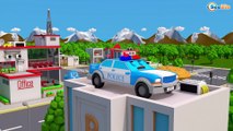 Ambulans, Polis arabası ve Yarış Arabası - Üç küçük araba Arkadaşları Yardım Ediyor - 3D çizgi film