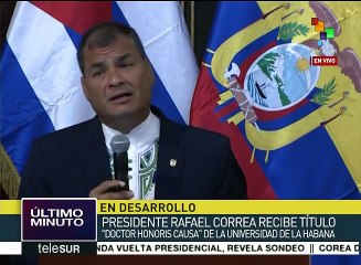 Presidente Correa ofrece conferencia magistral en La Habana