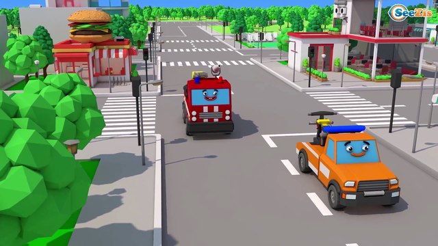 Color Tow Truck Cars Transportation w Cartoon for Kids Colors for Children #2