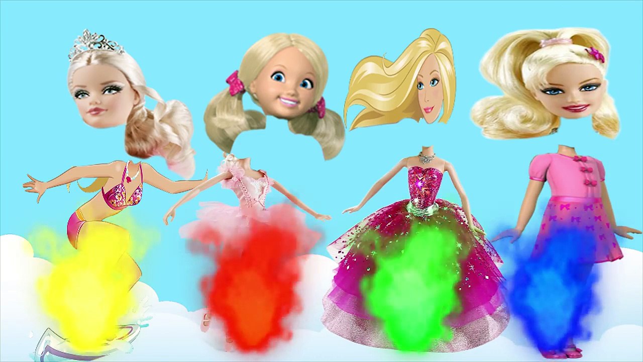 Colors for Children to Learn with Wrong Heads Barbie, DreamWorks Troll Bad Baby _ Finger Family