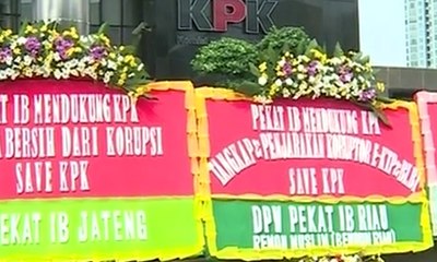KPK Dapat Karangan Bunga Dukungan Usut Korupsi