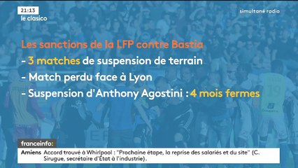 Le Clasico. La sanction de la Commission de discipline à l'encontre de Bastia
