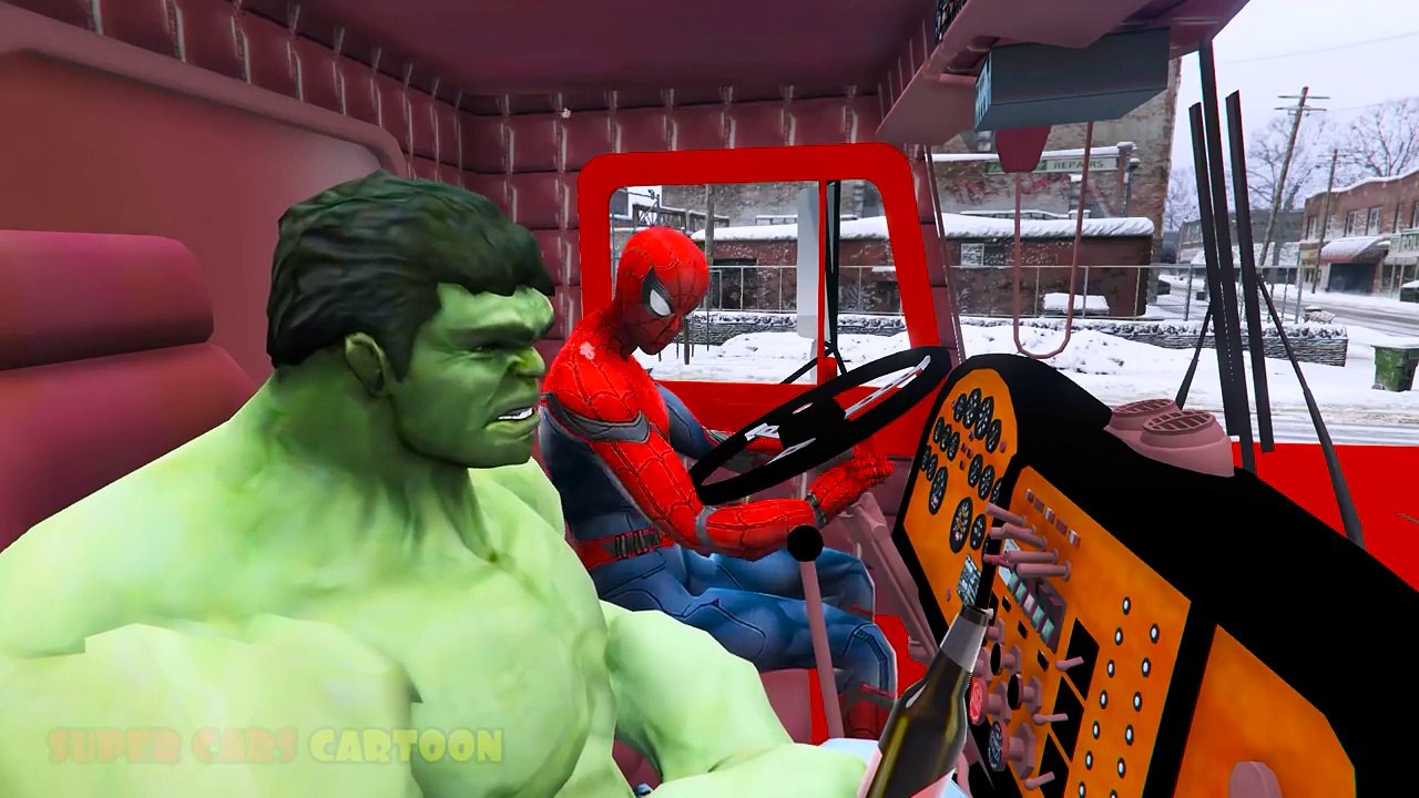 Batman stole COLA truck. Spiderman and friends Cartoon for kids!