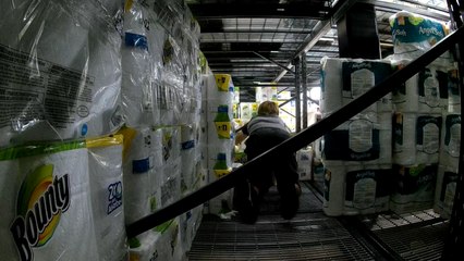 LIT TOILET PAPER & DIAPER FORT IN WALMART