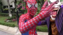 (4)_Joker Push spiderman fall Into Lake Giant Crab Attacks!!! Superheroes Venom Children Action Movies
